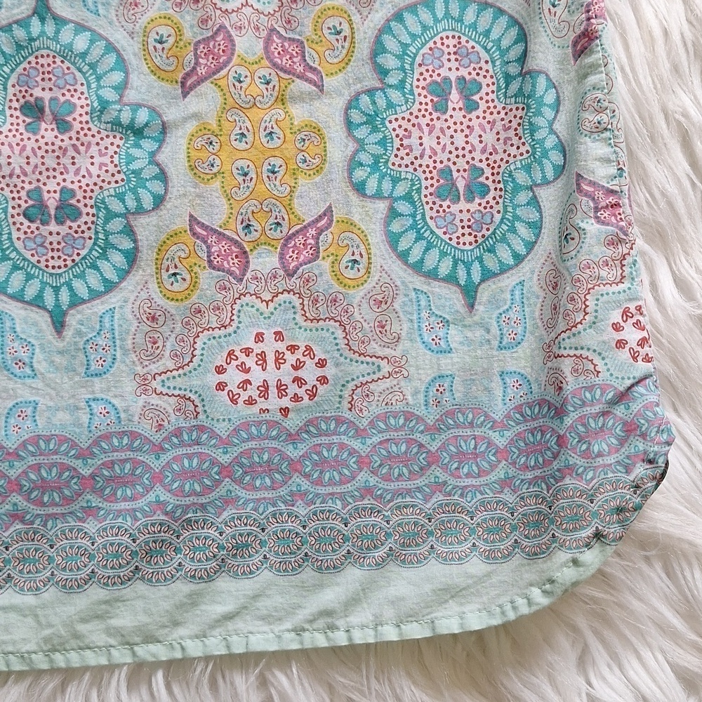 Talbots Moroccan Medallion Split Neck Tunic - Picture 7 of 14
